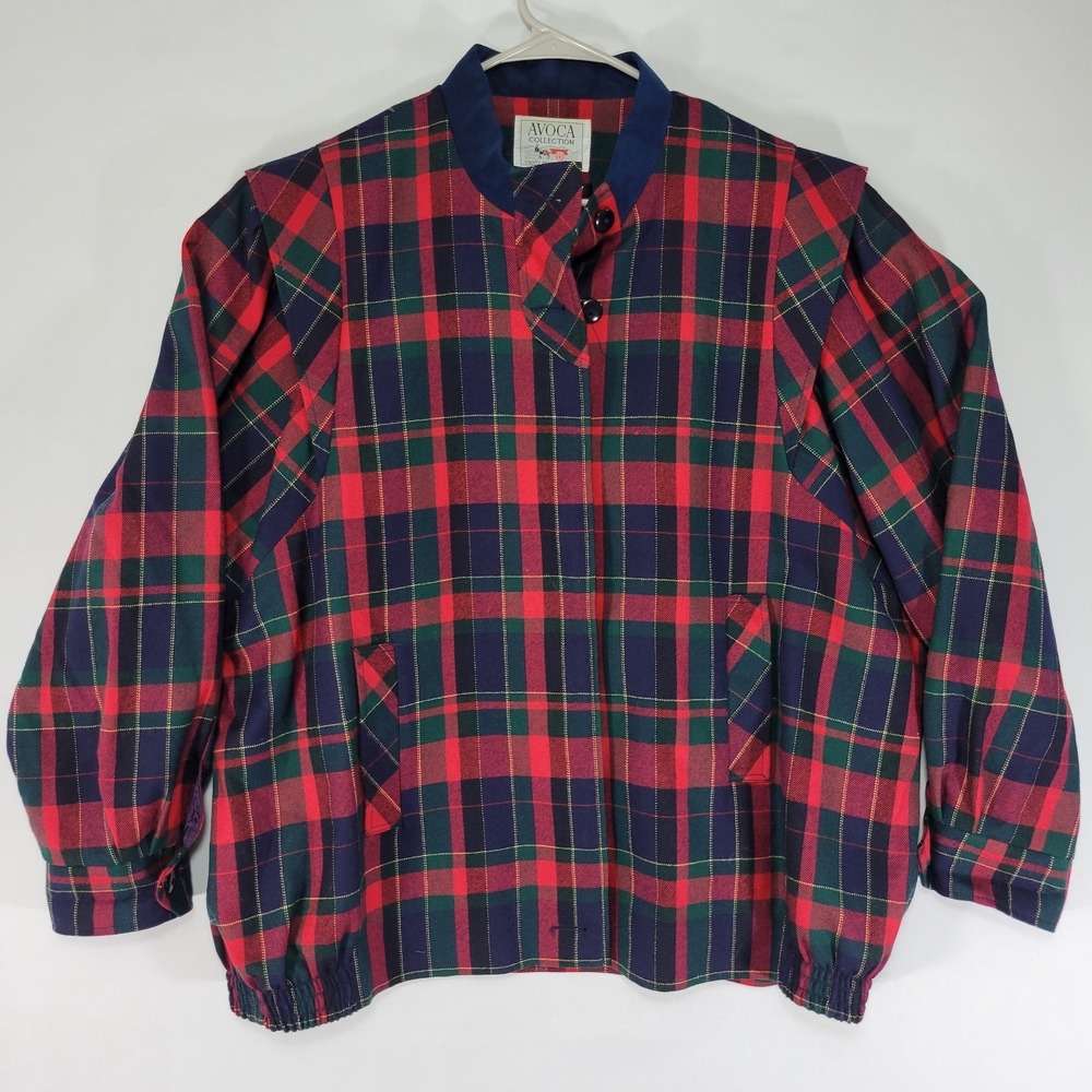 Avoca Collection County Wicklow Ireland Women's Jacket Red Navy Green‎ XL